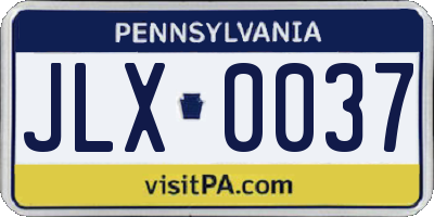 PA license plate JLX0037