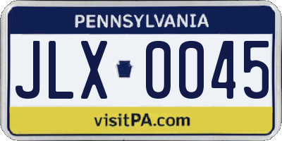 PA license plate JLX0045