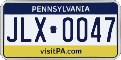 PA license plate JLX0047