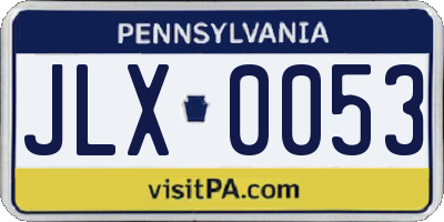 PA license plate JLX0053