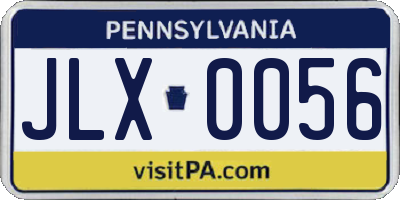 PA license plate JLX0056