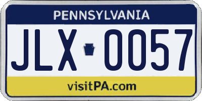 PA license plate JLX0057