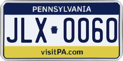 PA license plate JLX0060