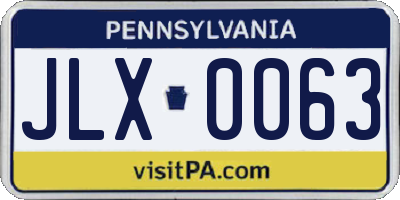 PA license plate JLX0063