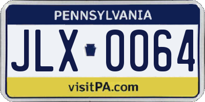 PA license plate JLX0064