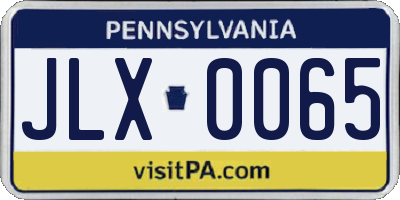 PA license plate JLX0065