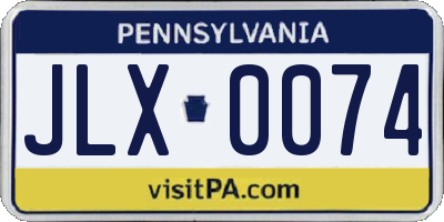 PA license plate JLX0074