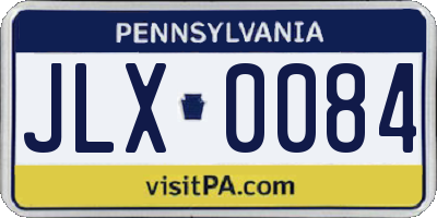 PA license plate JLX0084