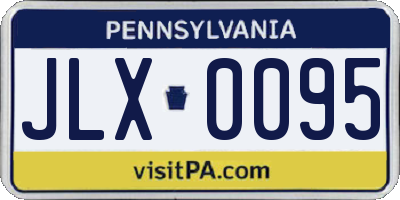 PA license plate JLX0095
