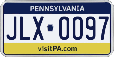 PA license plate JLX0097