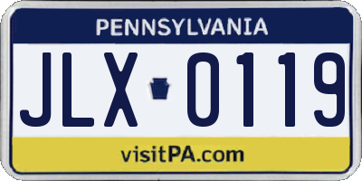 PA license plate JLX0119