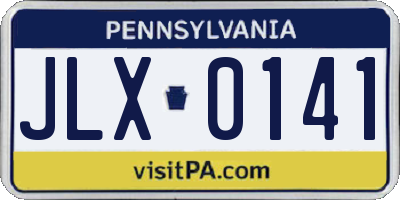 PA license plate JLX0141