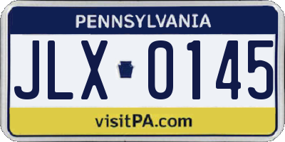 PA license plate JLX0145