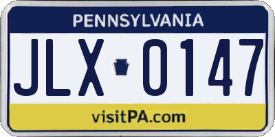 PA license plate JLX0147