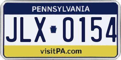 PA license plate JLX0154