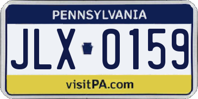 PA license plate JLX0159