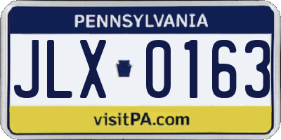 PA license plate JLX0163