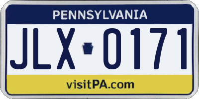 PA license plate JLX0171