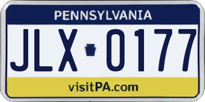 PA license plate JLX0177
