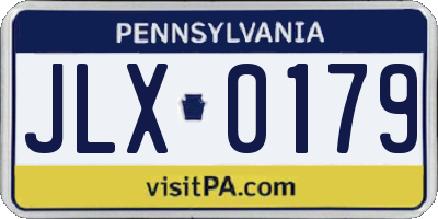 PA license plate JLX0179
