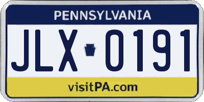 PA license plate JLX0191