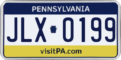 PA license plate JLX0199