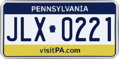 PA license plate JLX0221