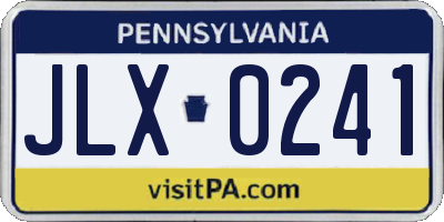 PA license plate JLX0241