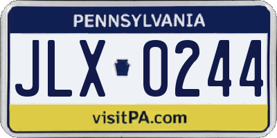 PA license plate JLX0244