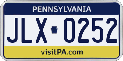 PA license plate JLX0252