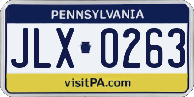 PA license plate JLX0263
