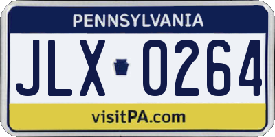 PA license plate JLX0264