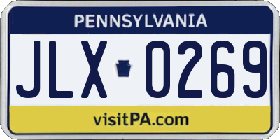 PA license plate JLX0269