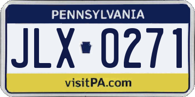 PA license plate JLX0271