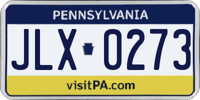 PA license plate JLX0273