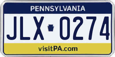 PA license plate JLX0274