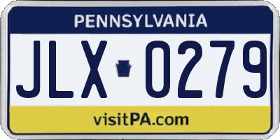 PA license plate JLX0279