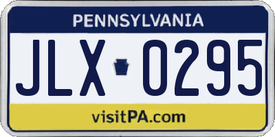PA license plate JLX0295