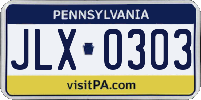PA license plate JLX0303