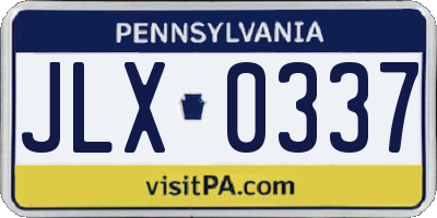 PA license plate JLX0337
