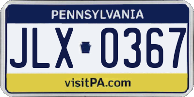 PA license plate JLX0367