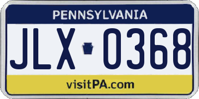 PA license plate JLX0368