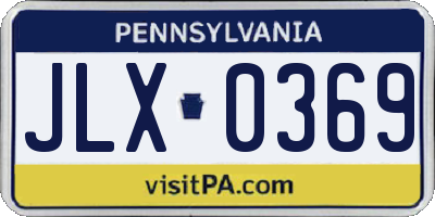 PA license plate JLX0369