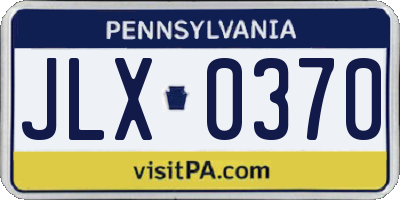 PA license plate JLX0370