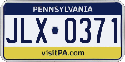 PA license plate JLX0371