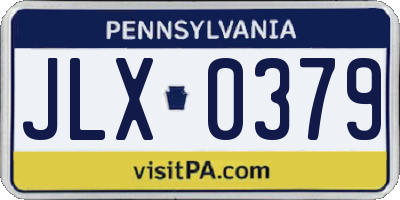 PA license plate JLX0379