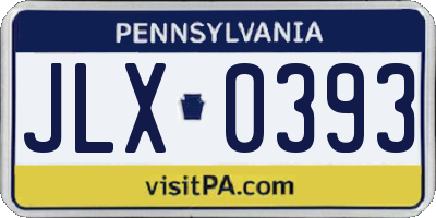 PA license plate JLX0393
