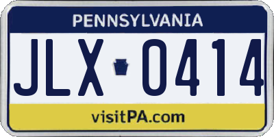 PA license plate JLX0414