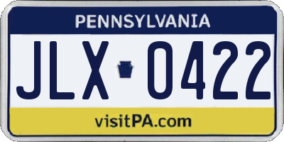 PA license plate JLX0422