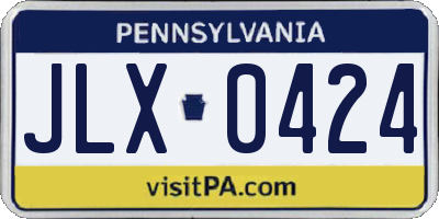 PA license plate JLX0424